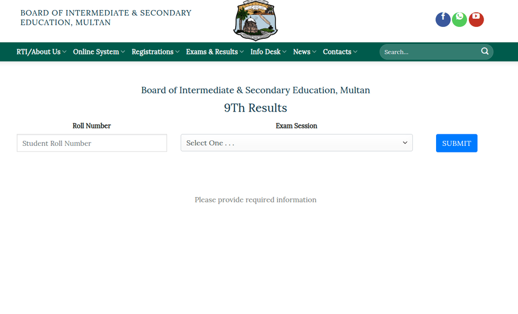 Check BISE Multan 9th Class Result 2026