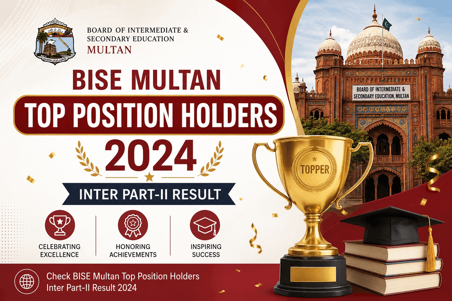 BISE Multan Top Position Holders 2024, Inter Part-II Result