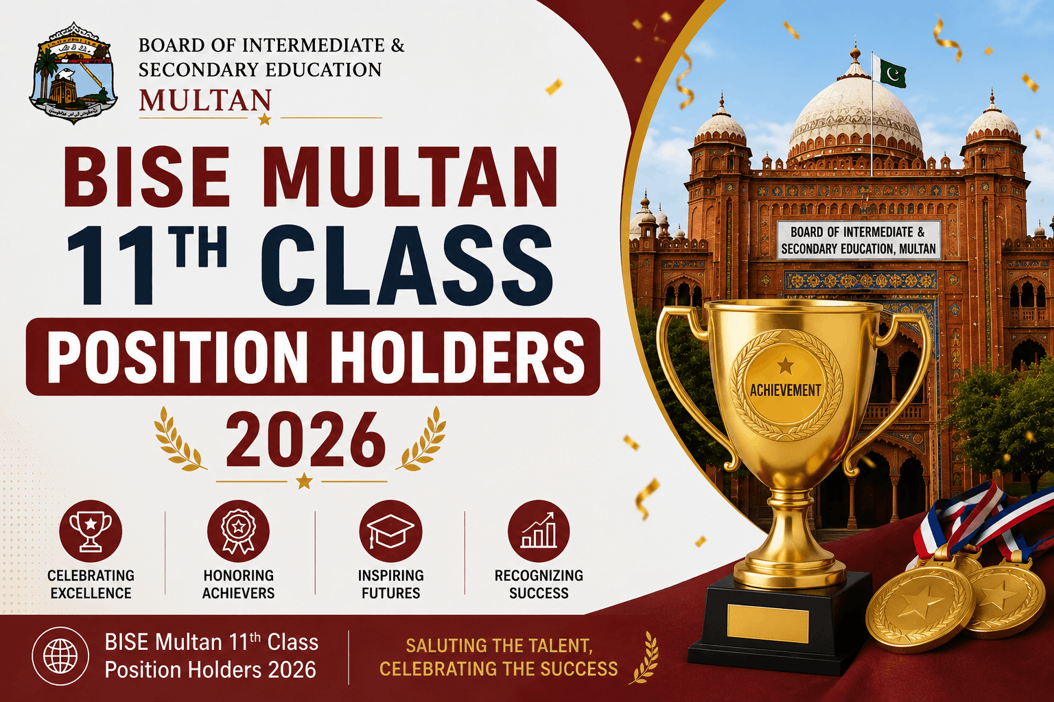 BISE Multan 11th Class Position Holders 2026